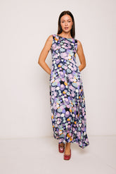 Long Violet Comillas Dress